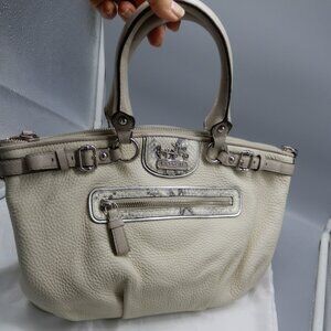 COACH Madison SOPHIA satchel gray/beige bag with python trim A1226-19631